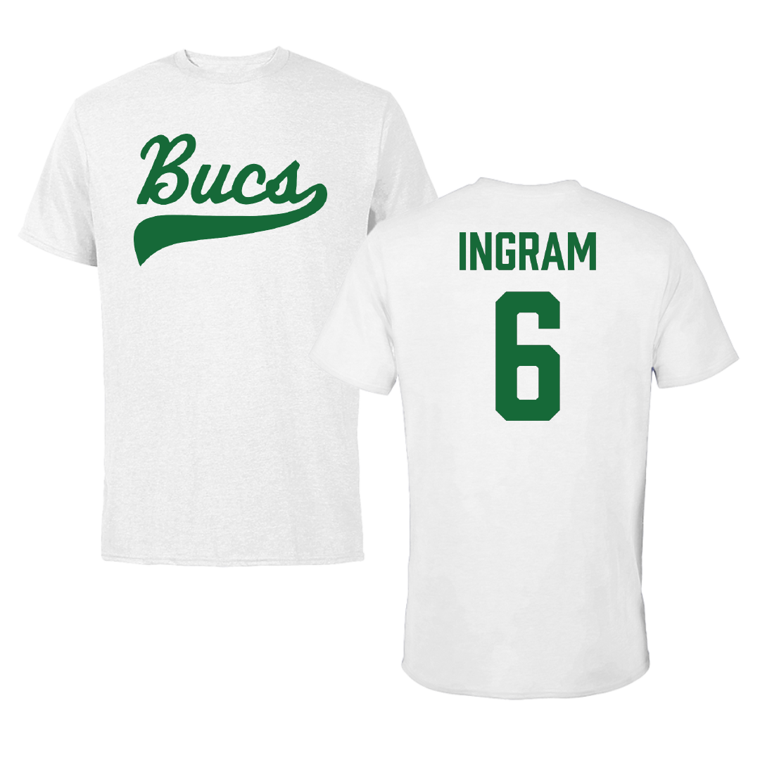 Shelton State Community College Baseball White Tee - #6 Landen Ingram