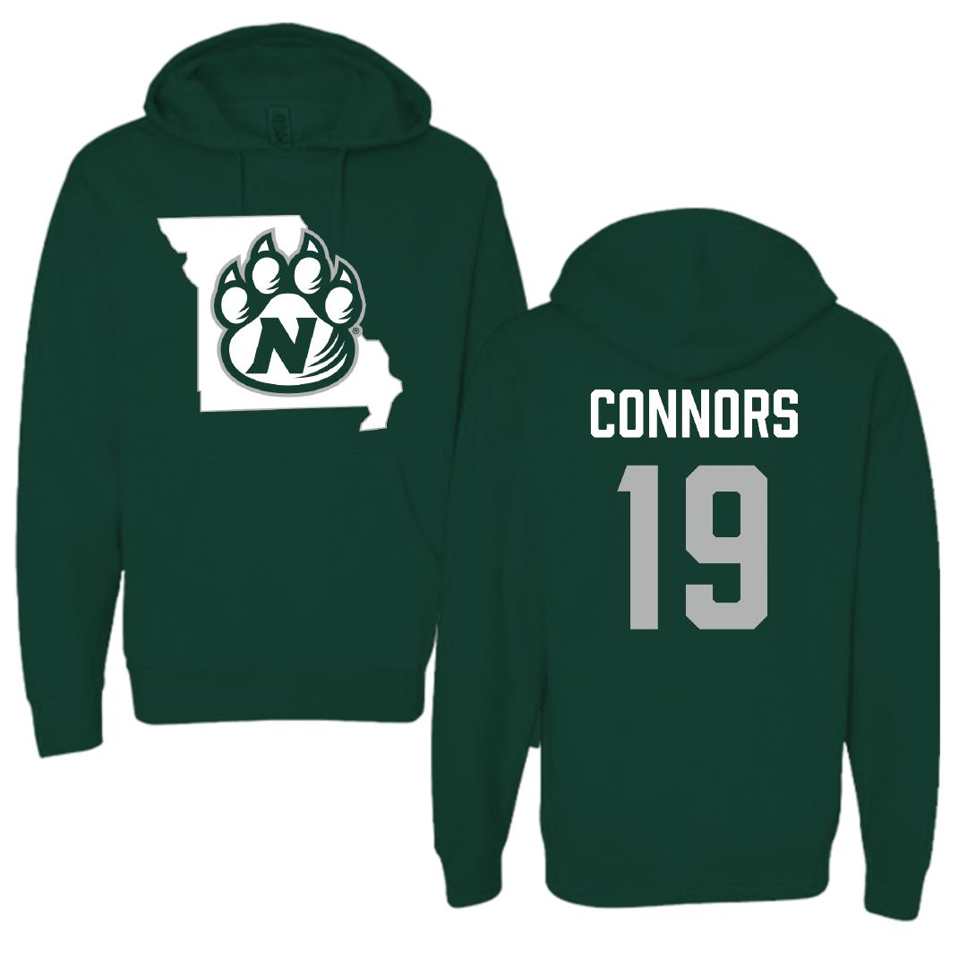 Northwest Missouri State University Baseball Forest Green State Hoodie - #19 John Connors