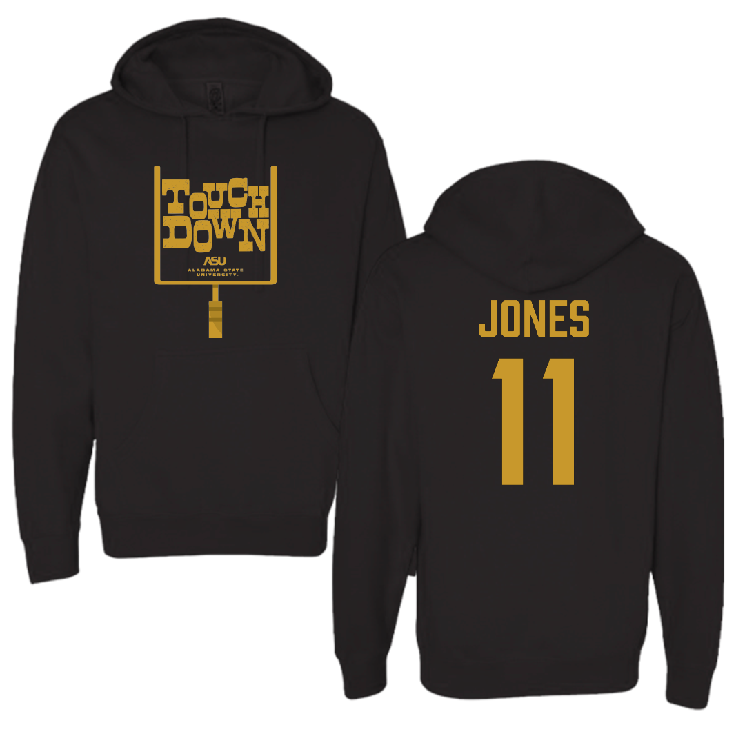 Alabama State University Football Black Touchdown Hoodie - #11 Jalen Jones