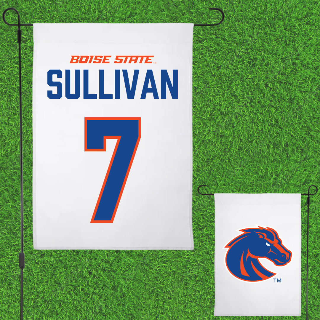Boise State University Soccer White Garden Flag - #7 Kennedy Sullivan