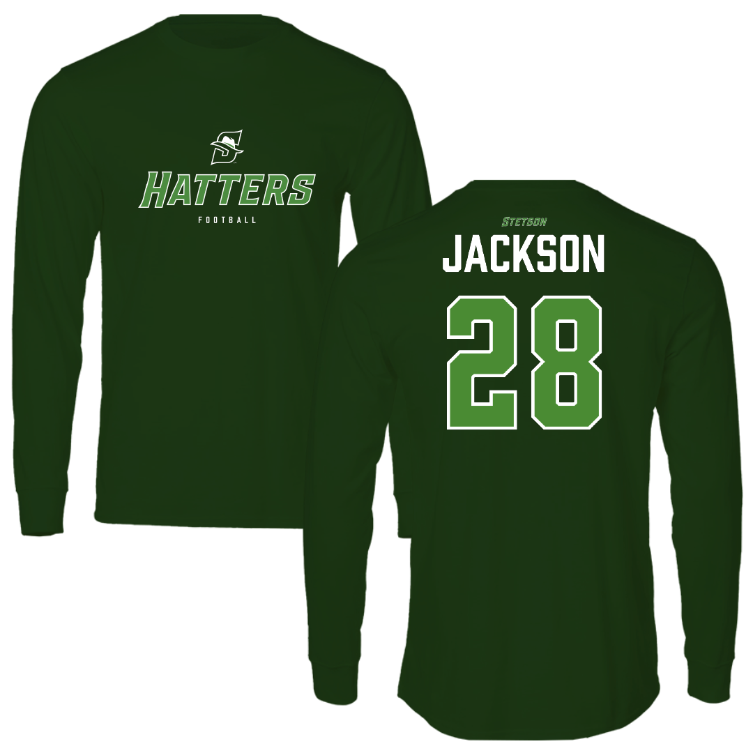Stetson University Football Forest Green Long Sleeve - #28 Dre'Monti Jackson