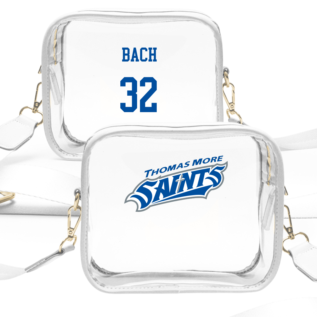 Thomas More University Baseball White Clear Stadium Bag - #32 Keeton Bach