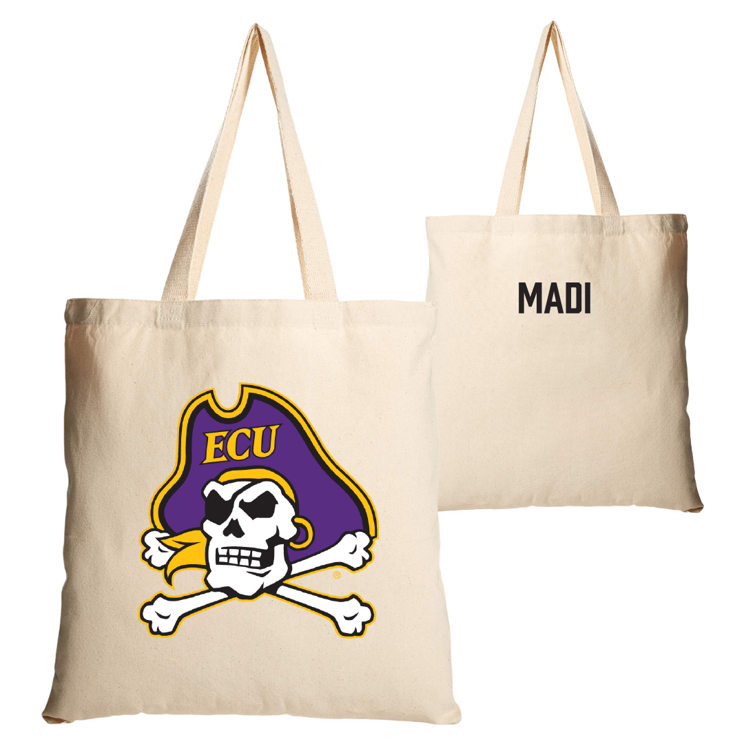 East Carolina University Tennis Tan Canvas Tote Bag - Joan Madi