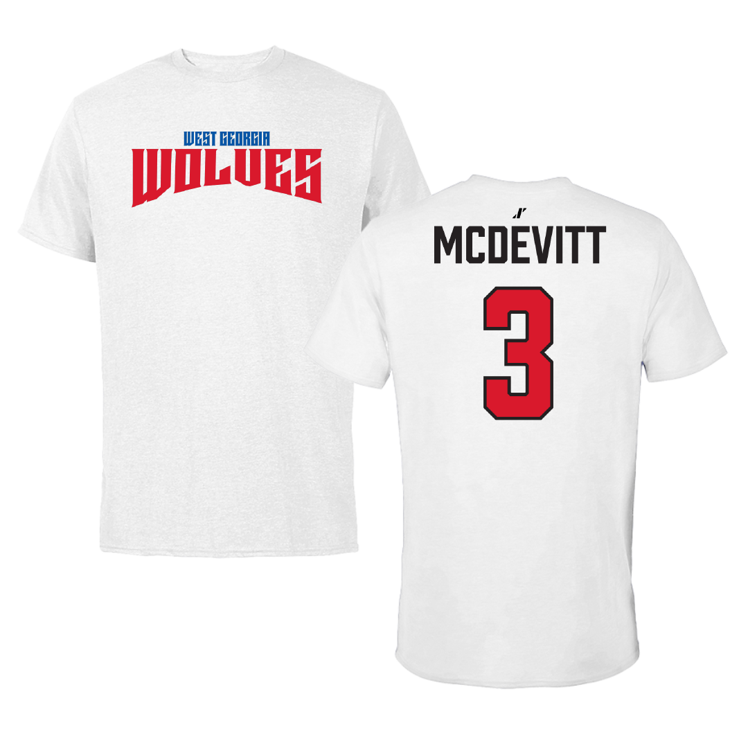 University of West Georgia Baseball White Classic Performance Tee - #3 Brady McDevitt