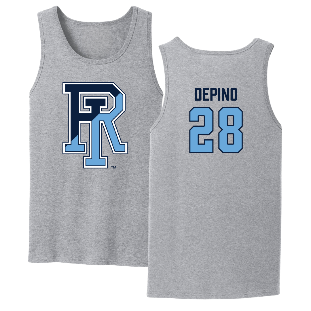 University of Rhode Island Baseball Sport Gray Tank Top - #28 Anthony DePino