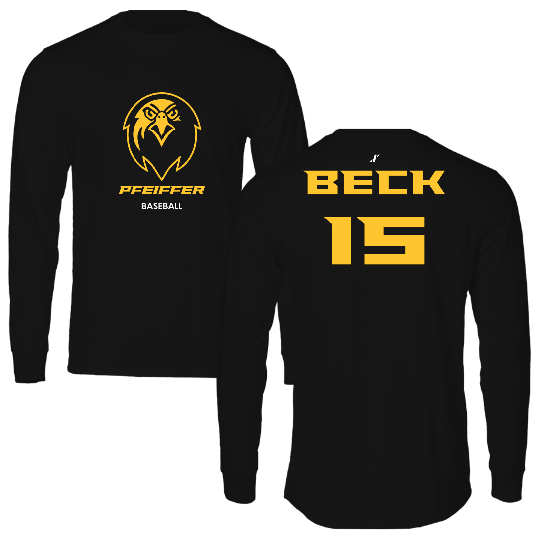 Pfeiffer University Baseball Black Long Sleeve - #15 Tripp Beck