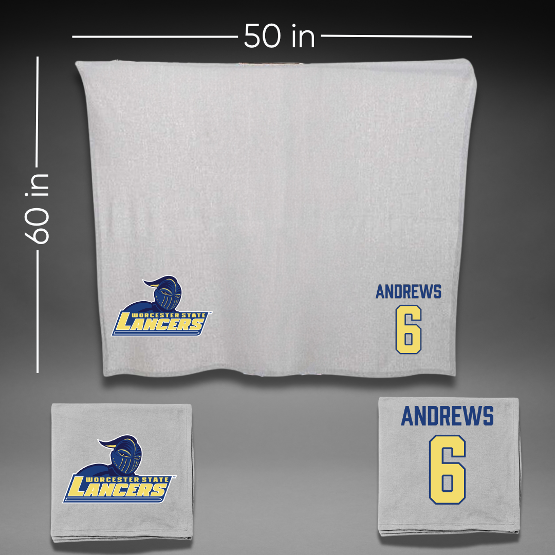 Worcester State University Softball Gray Blanket - #6 Carisa Andrews