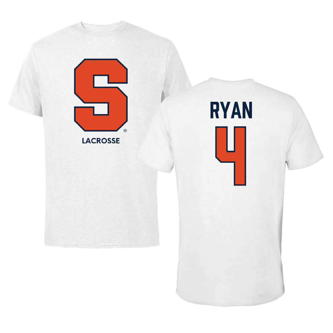 Syracuse University Lacrosse (M) White Performance Tee - #4 Cam Ryan