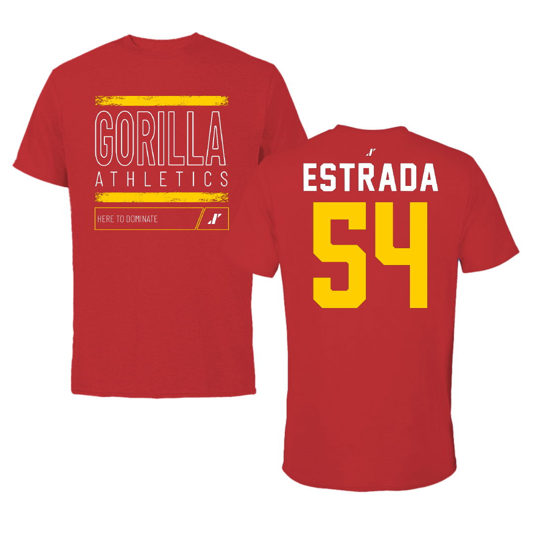 Pittsburg State University Football Red Dominate Performance Tee - #54 Kameron Estrada