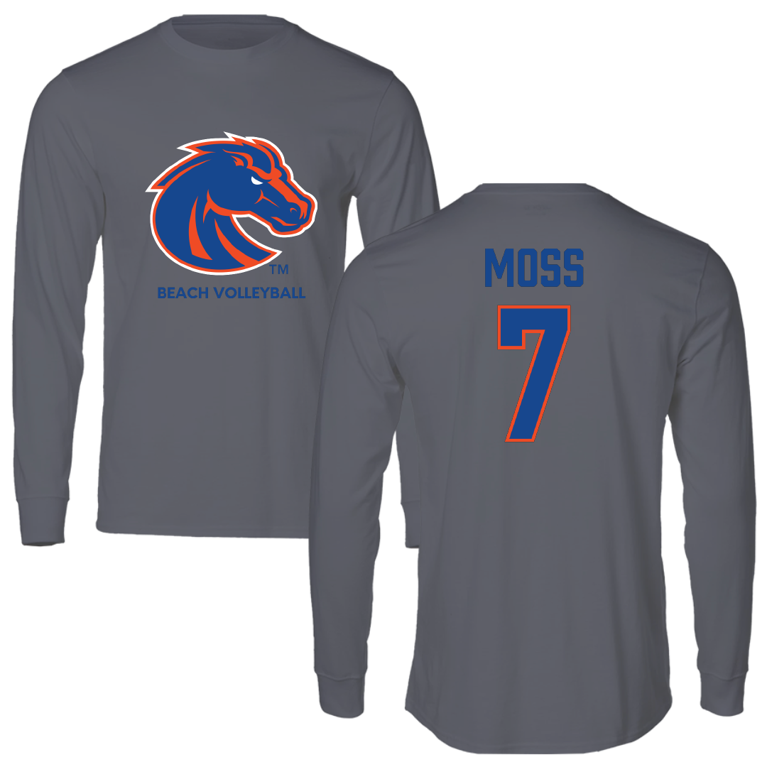 Boise State University Beach Volleyball Dark Gray Long Sleeve - #7 Addison Moss