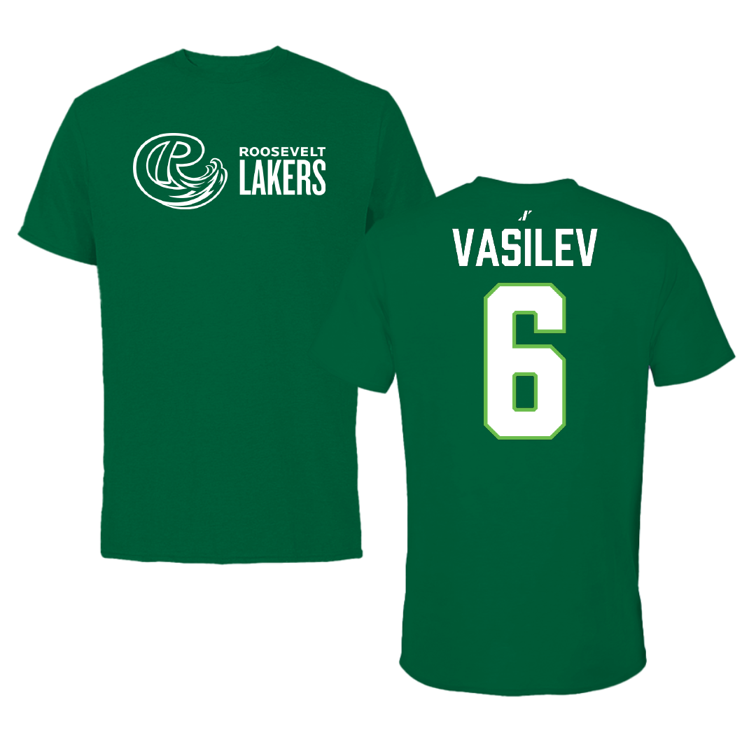 Roosevelt University Soccer Green Performance Tee - #6 Noah Vasilev