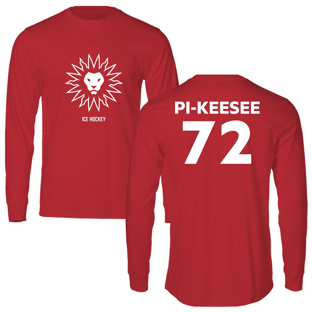 Loyola Marymount University Ice Hockey (M) Red Long Sleeve - #72 Aidan Pi-Keesee