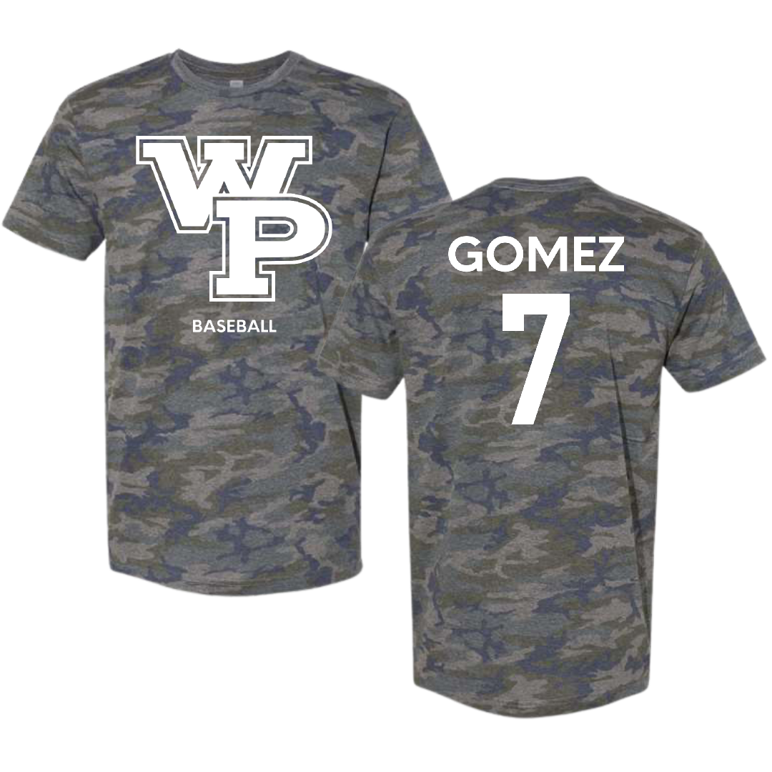 William Penn University Baseball Vintage Camo Tee - #7 Hunter Gomez