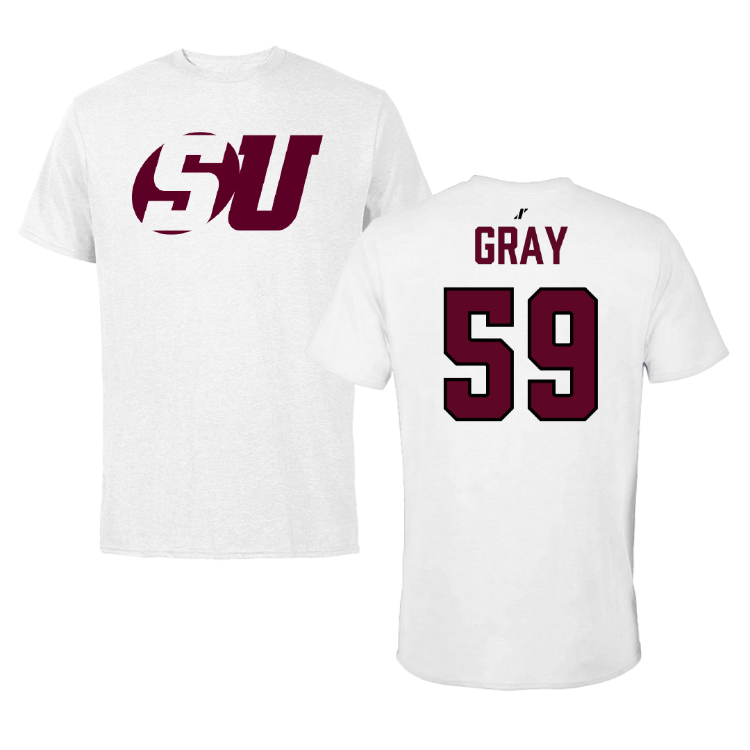 Schreiner University Baseball White Performance Tee - #59 JT Gray