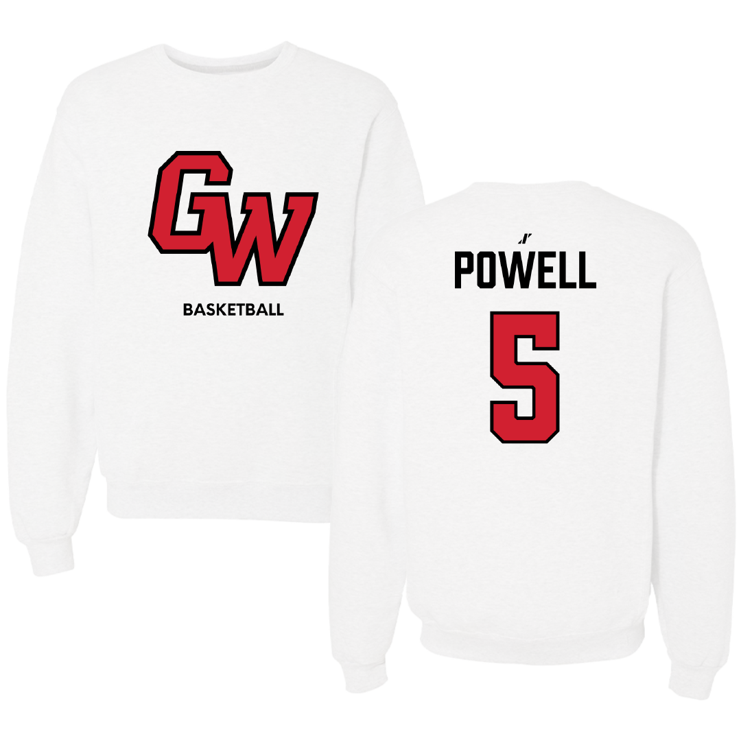 Gardner-Webb University Basketball (W) White Crewneck - #5 Rafferty Powell