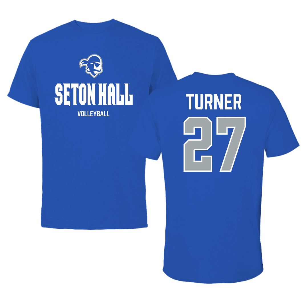 Seton Hall University Volleyball (W) Blue Tee - #27 Grace Turner