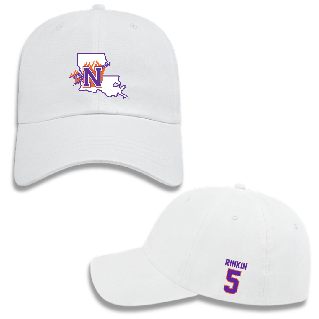 Northwestern State University Football White Hat - #5 Rahmaan Rinkin