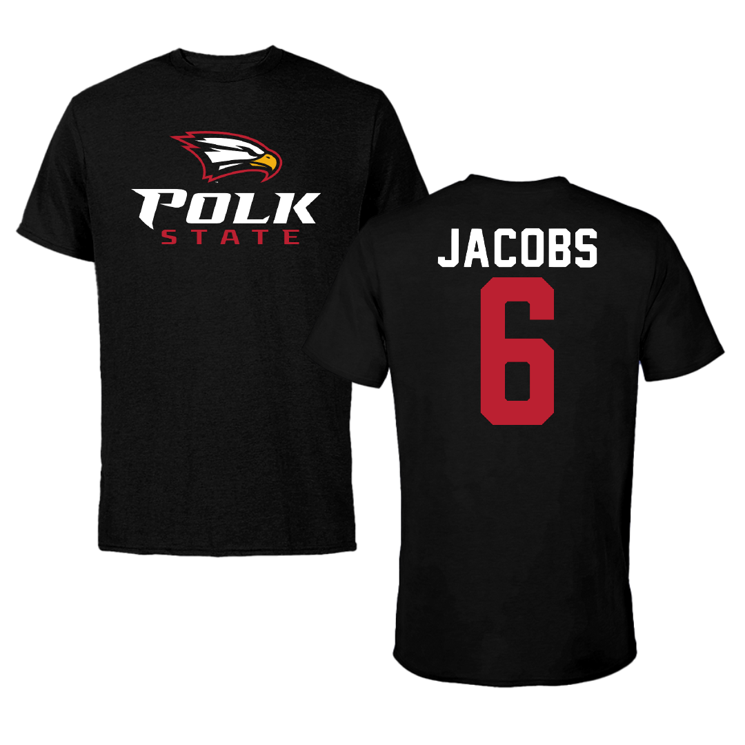 Polk State College Softball Black Performance Tee - #6 Savannah Jacobs