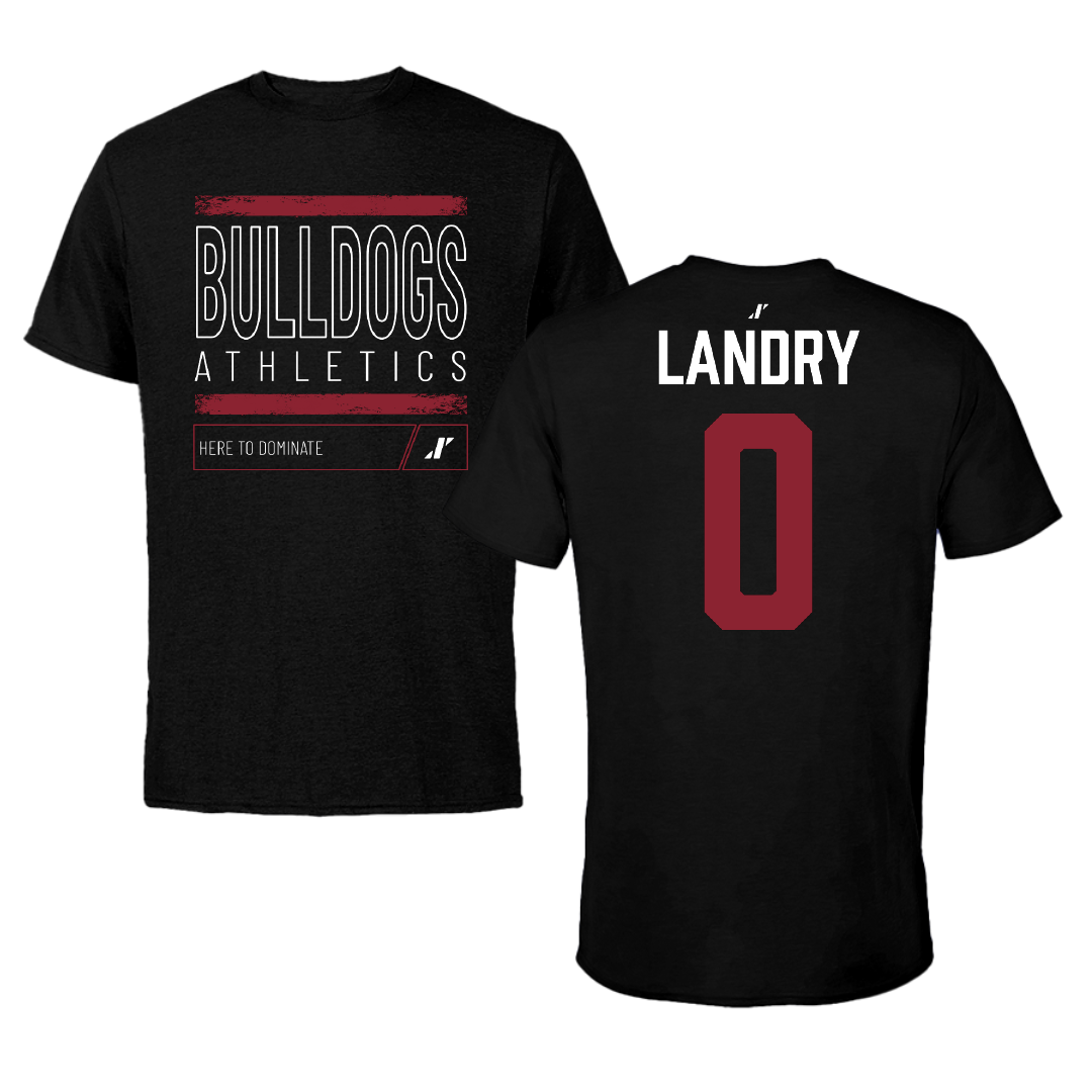 Dean College Basketball Black Dominate Performance Tee - #0 Azaria Landry