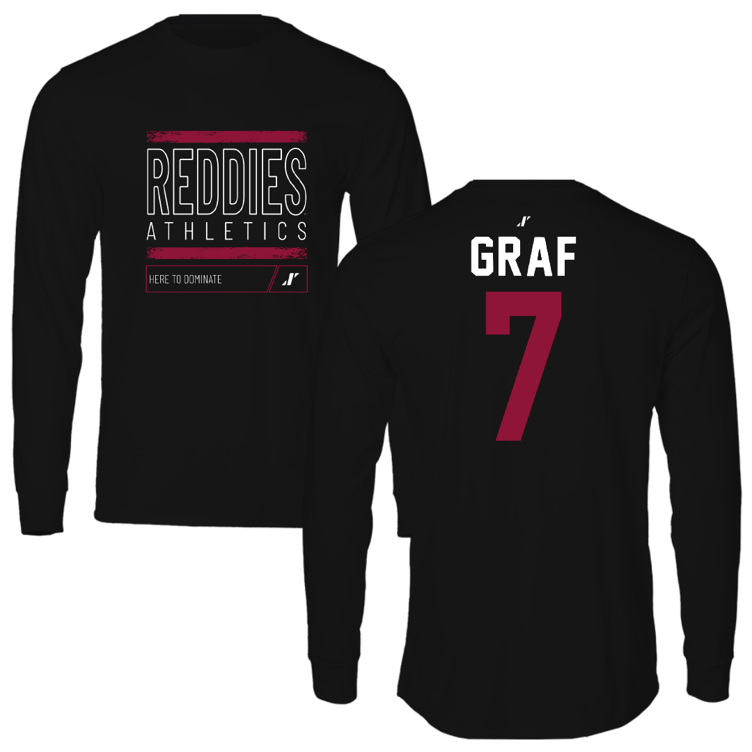 Henderson State University Baseball Black Dominate Performance Long Sleeve - #7 Ty Graf