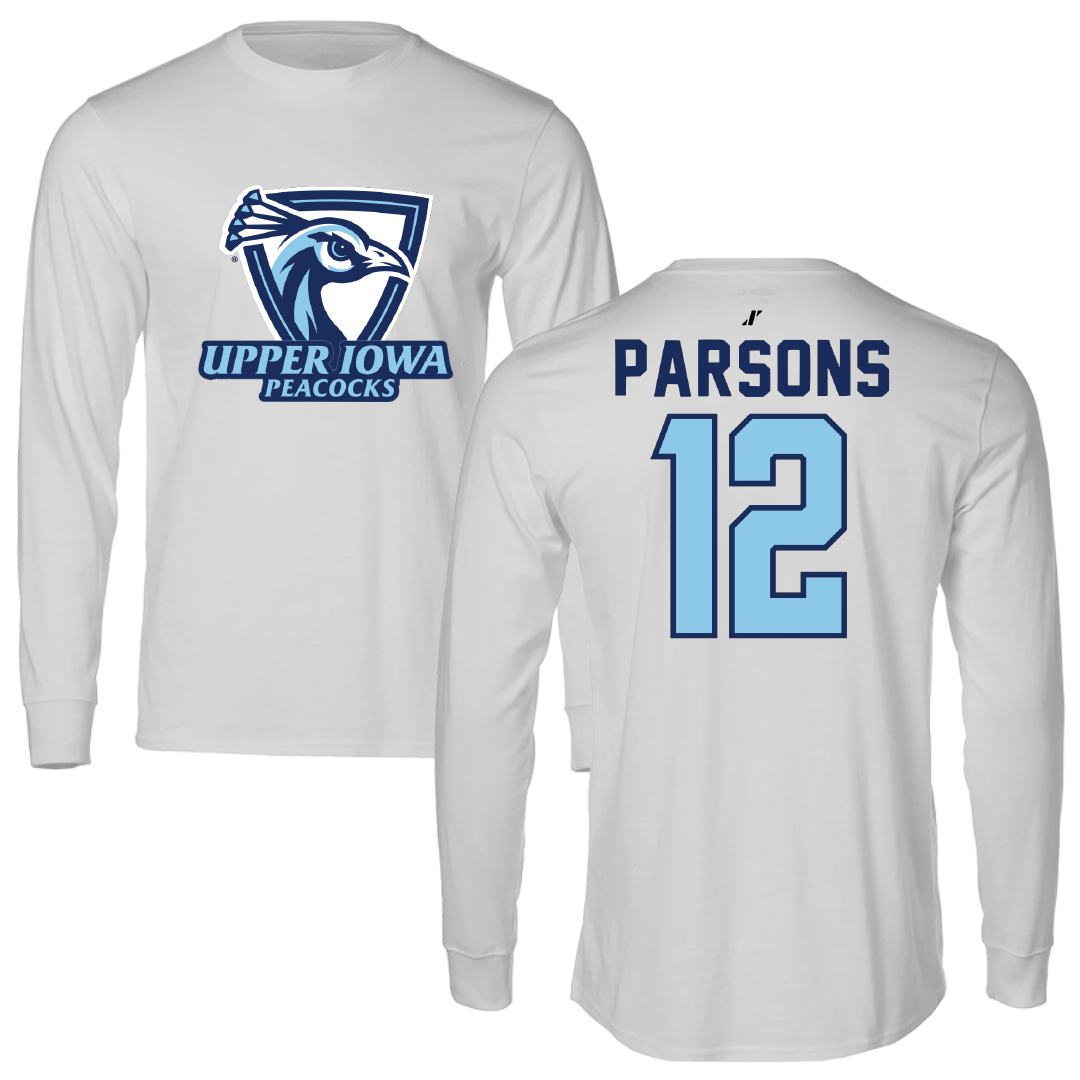 Upper Iowa University Football Light Gray Performance Long Sleeve - #12 Tade Parsons