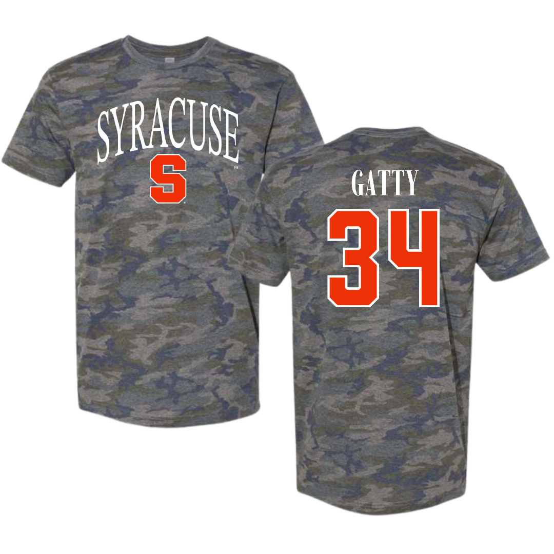 Syracuse University Basketball Vintage Camo Tee - #34 Christopher Gatty