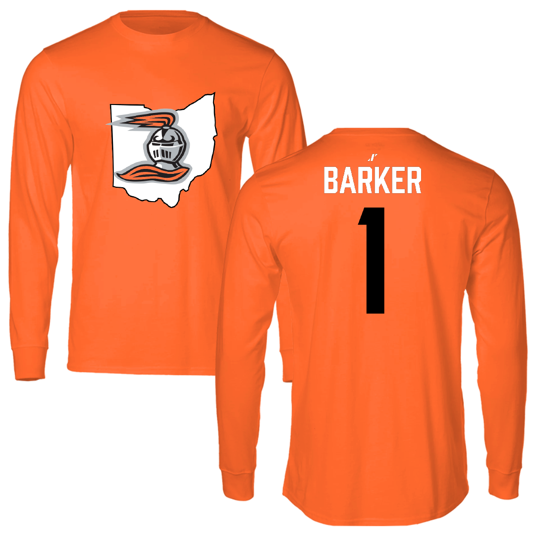 Heidelberg University Lacrosse Orange State Long Sleeve - #1 Charles Barker