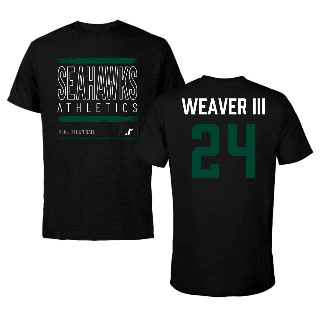 Wagner College Football Black Dominate Tee - #24 JJ Weaver III