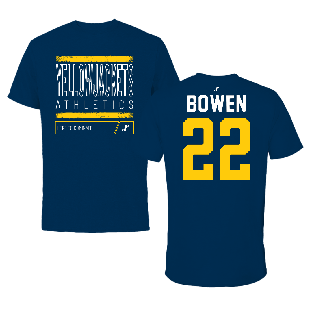 Graceland University Basketball Navy Dominate Tee - #22 Cole Bowen
