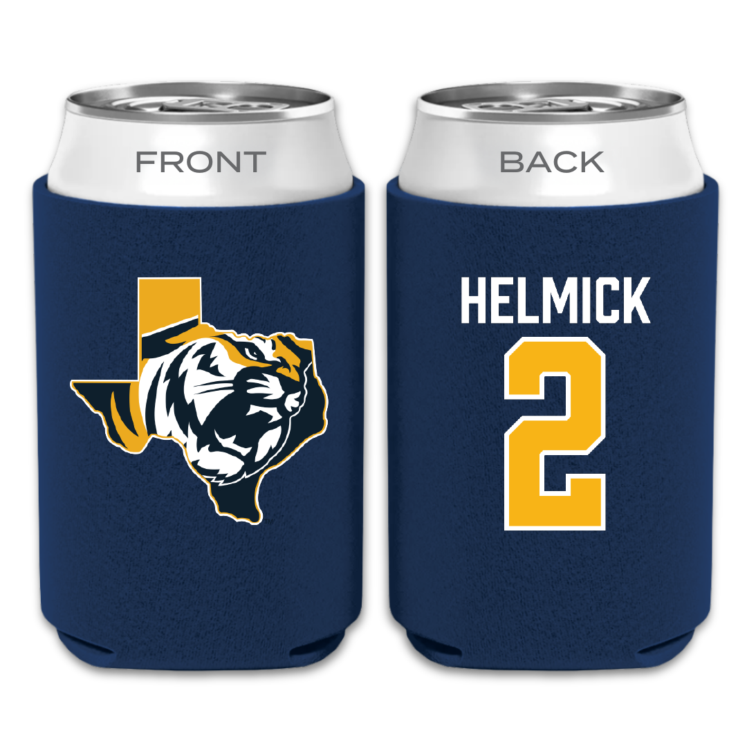 East Texas Baptist University Ice Hockey Navy Can Cooler - #2 Corder Helmick