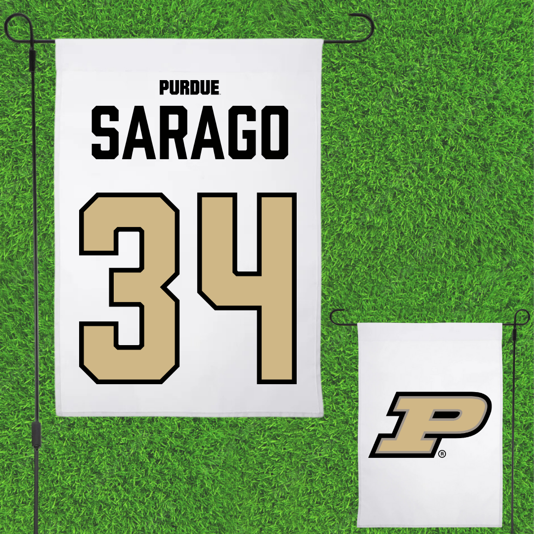 Purdue University Softball White Garden Flag - #34 Kate Sarago