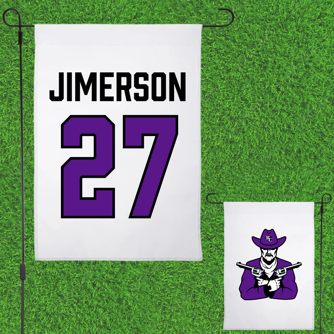 Ranger College Baseball White Garden Flag - #27 CJ Jimerson
