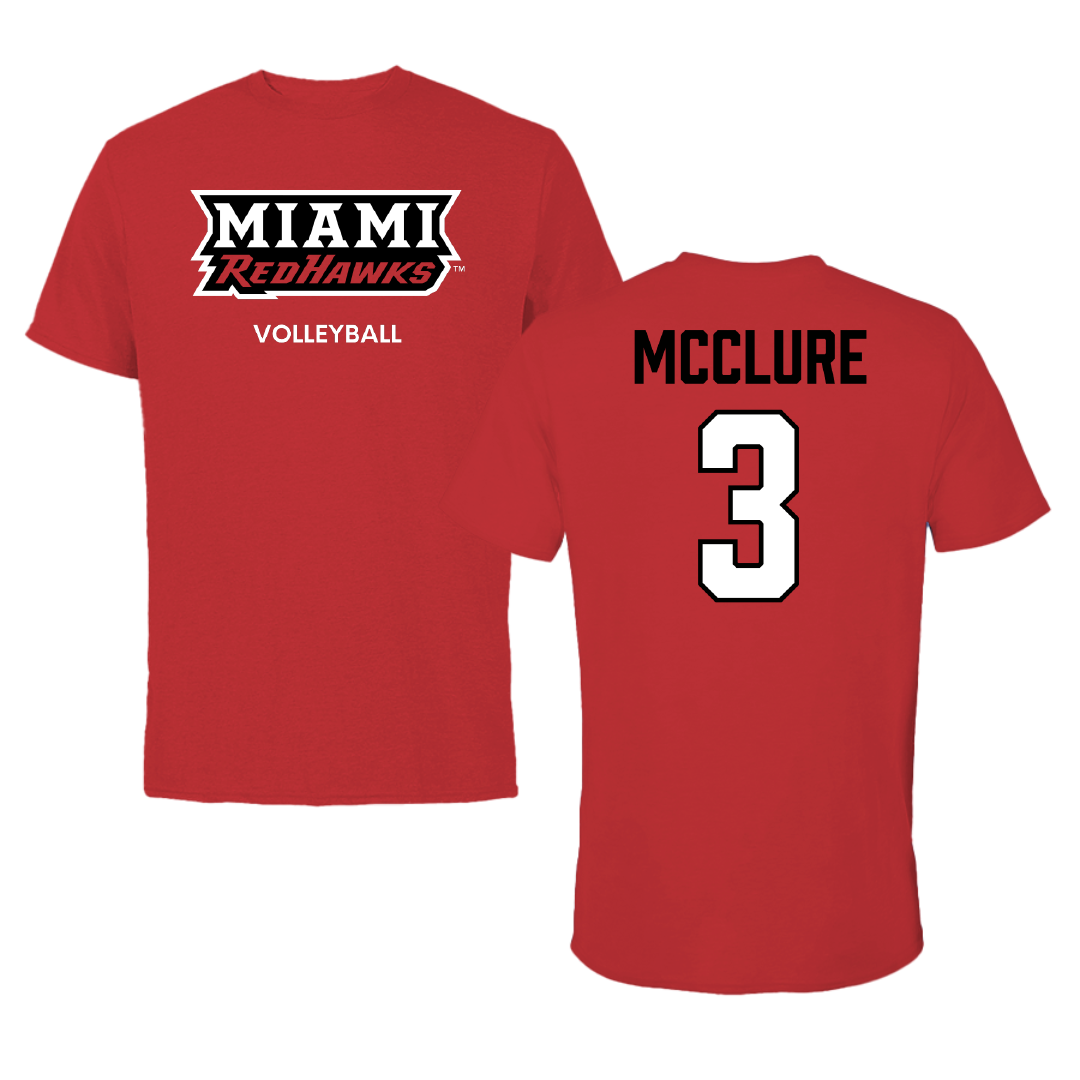 Miami University (Ohio) Volleyball (W) Red Tee - #3 Anna McClure