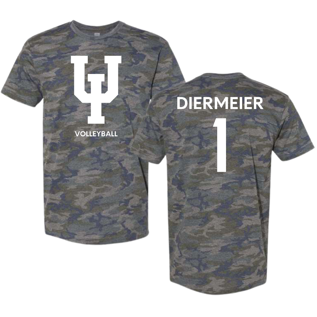 Upper Iowa University Volleyball (W) Vintage Camo Tee - #1 McKenna Diermeier