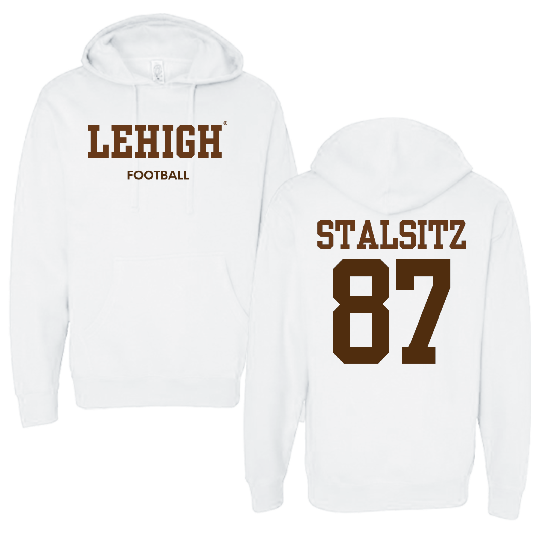 Lehigh University Football White Hoodie - #87 Jake Stalsitz