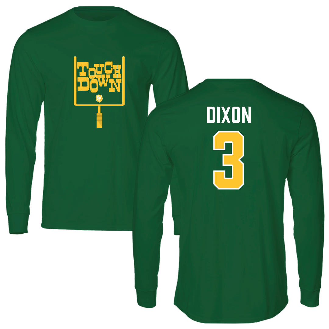 Southeastern Louisiana University Football Green Touchdown Performance Long Sleeve - #3 Harlan Dixon