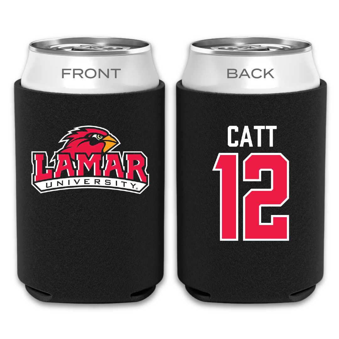 Lamar University Basketball Black Can Cooler - #12 Valentin Catt