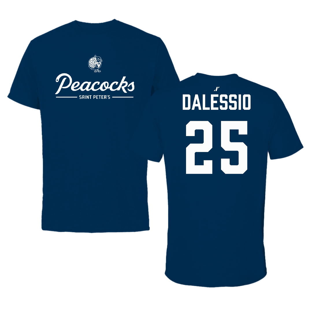 Saint Peter's University Baseball Navy General Performance Tee - #25 Louis DAlessio