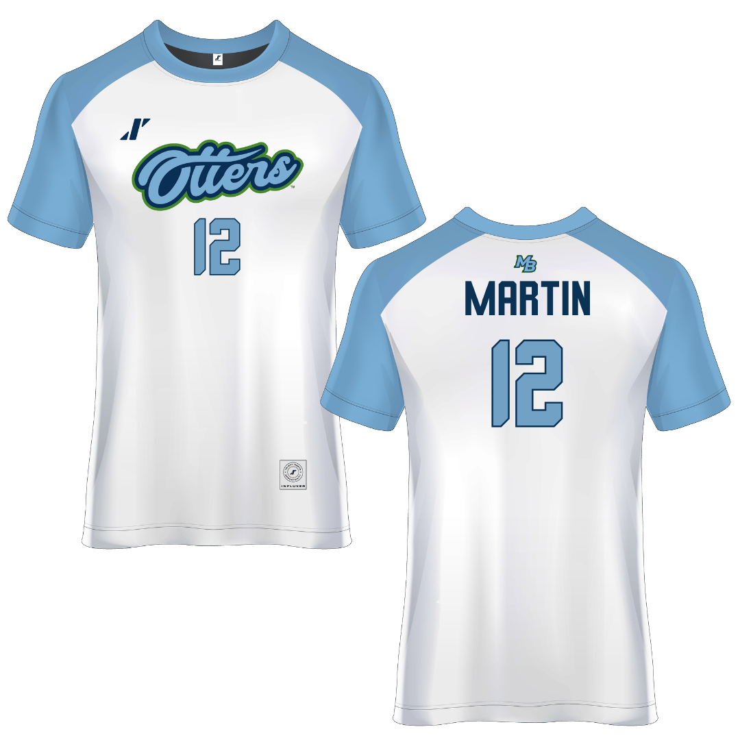 Cal State Monterey Bay White Soccer Jersey - #12 Kai Martin