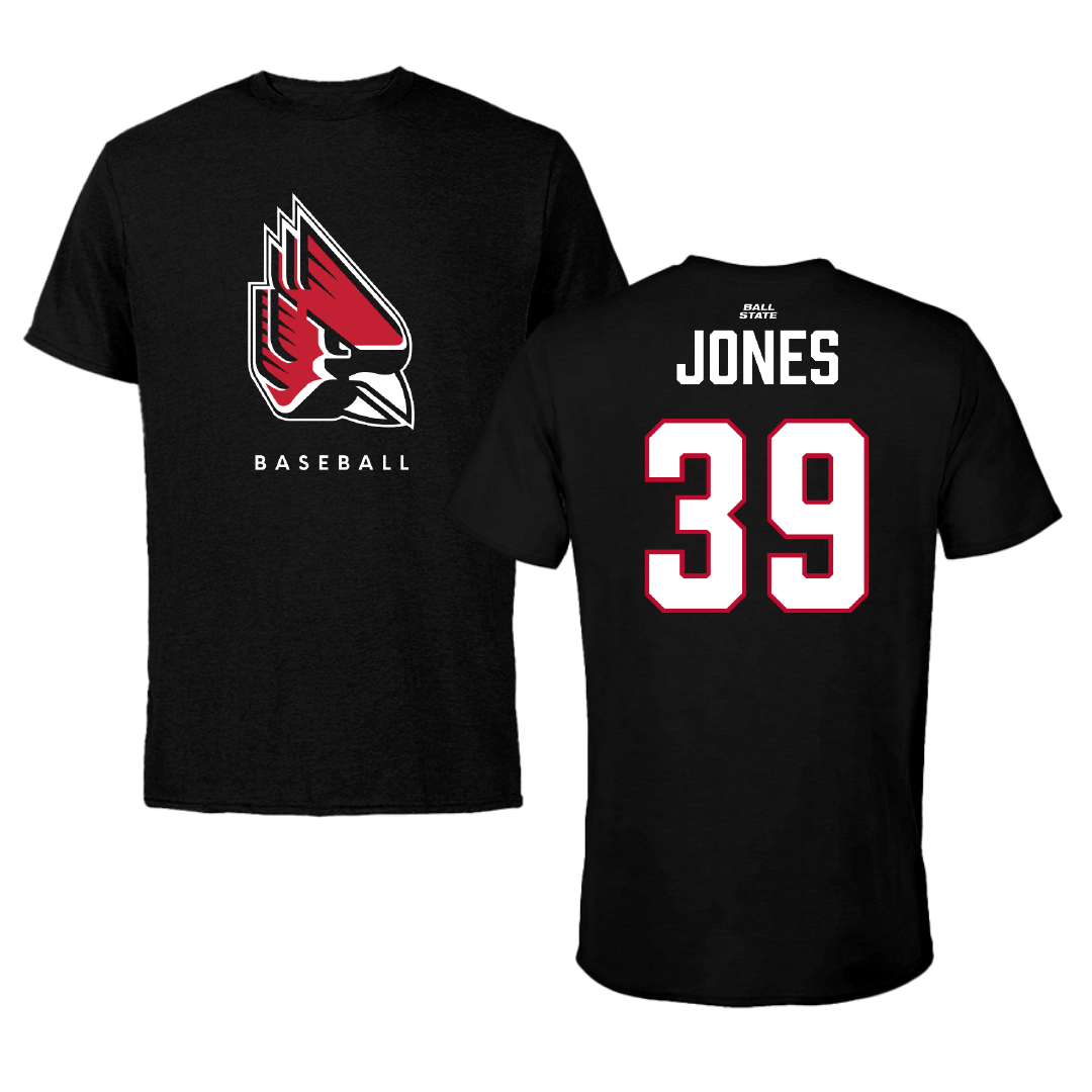 Ball State University Baseball Black Performance Tee - #39 Jeremy Jones