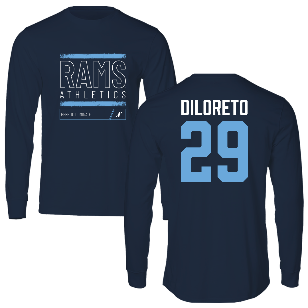 University of Rhode Island Soccer Navy Dominate Long Sleeve - #29 Nate DiLoreto