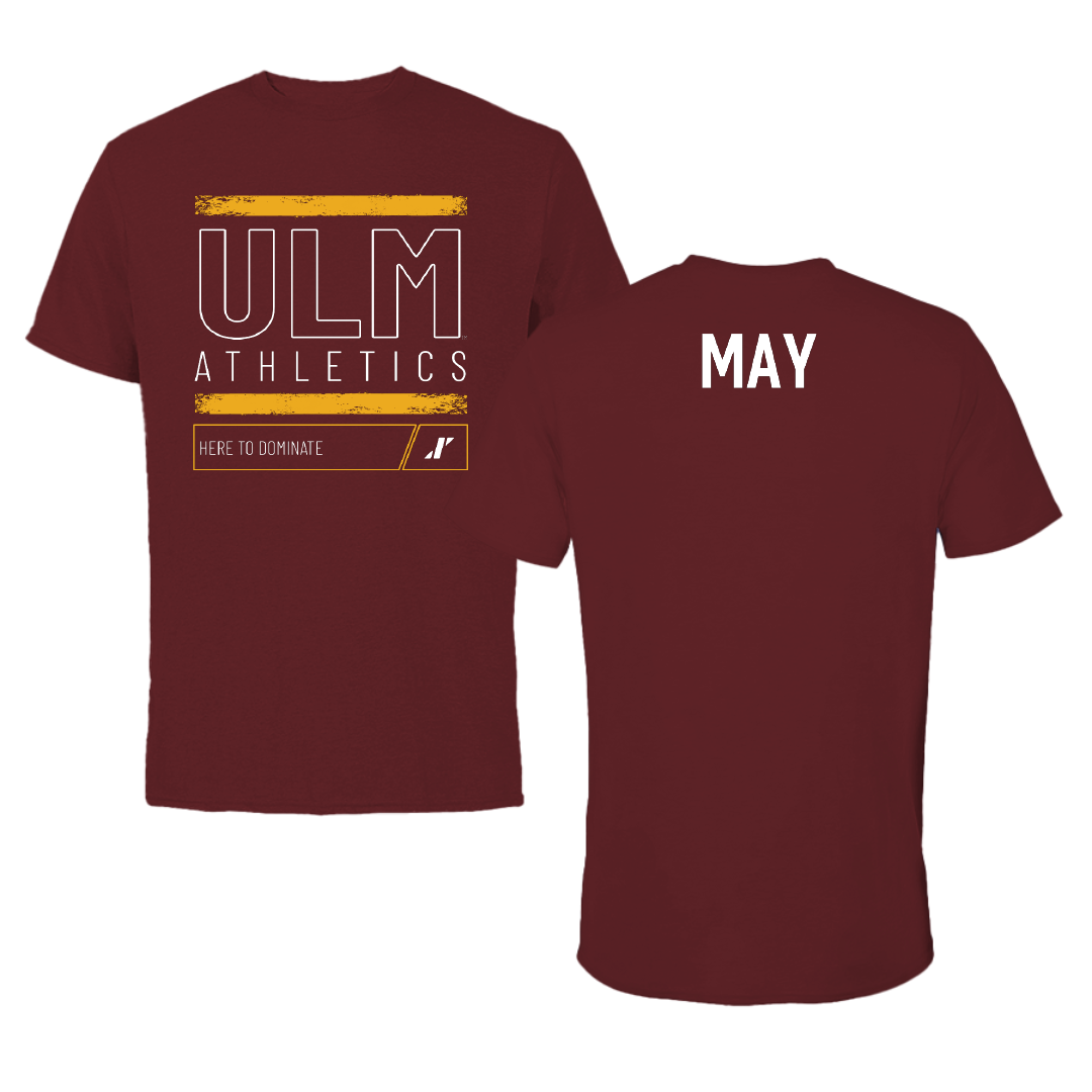 University of Louisiana Monroe TF and XC Maroon Dominate Tee - Eric May
