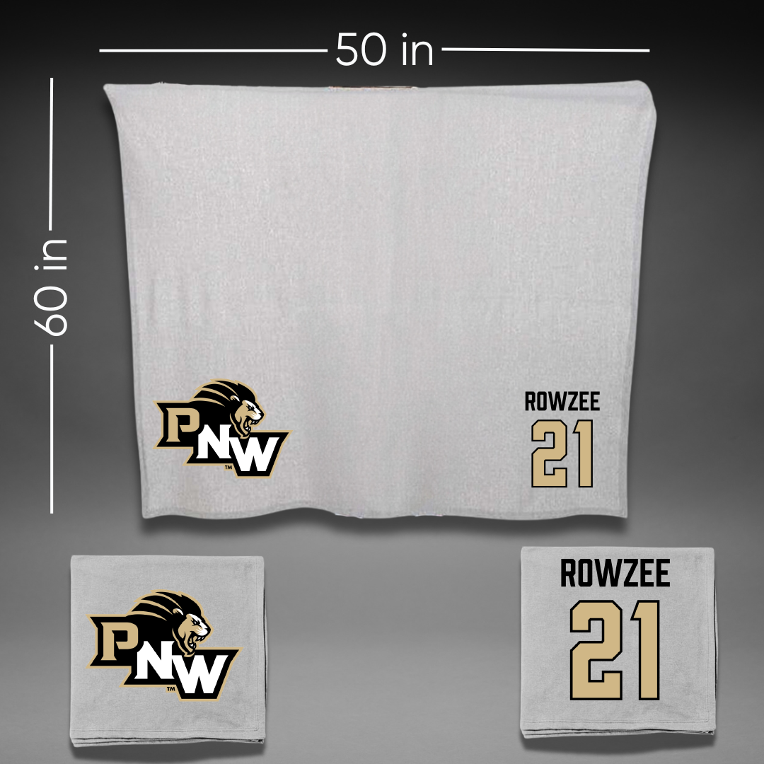 Purdue University Northwest Volleyball (W) Gray Blanket - #21 Kennedy Rowzee