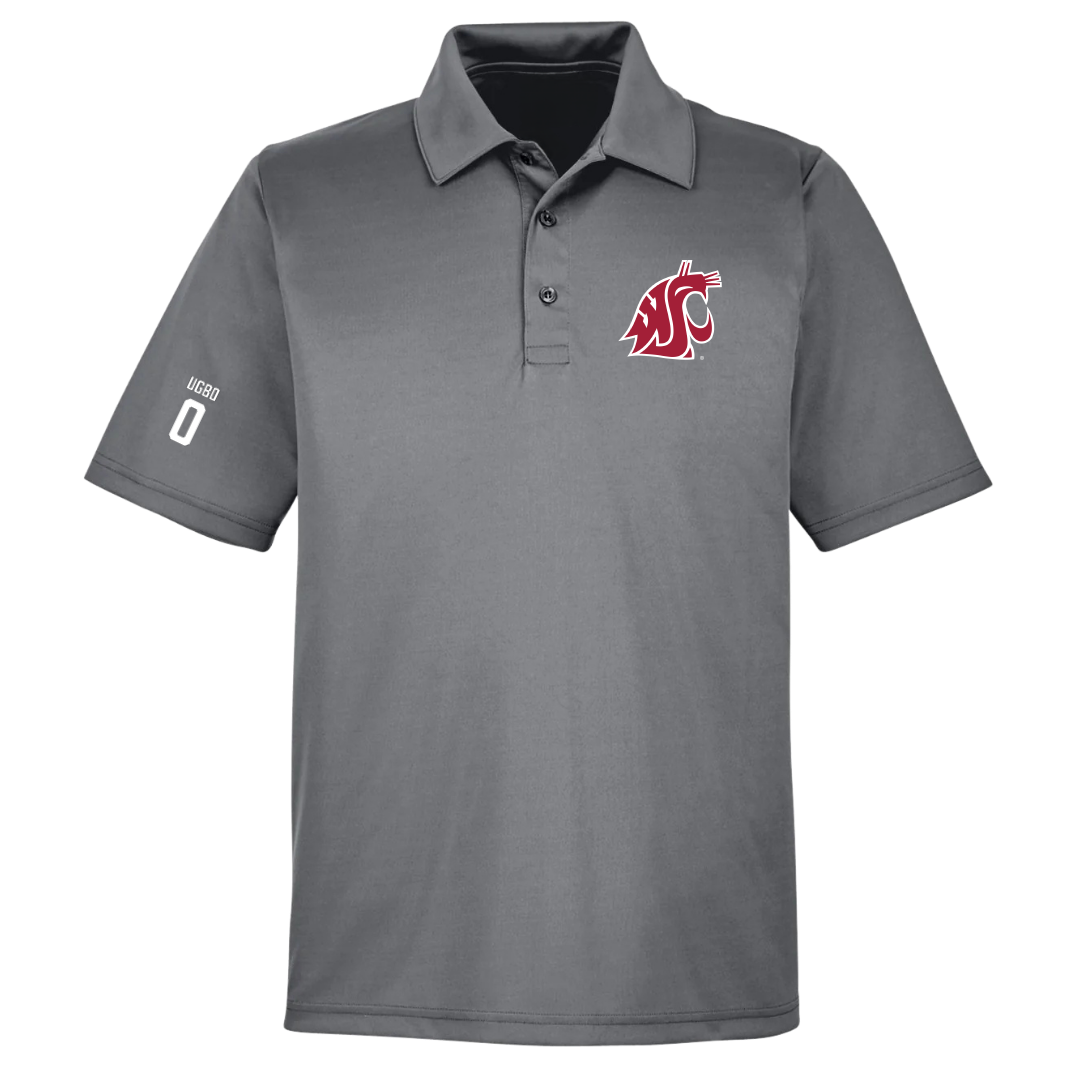 Washington State University Basketball (M) Light Gray Polo - #0 Emmanuel Ugbo