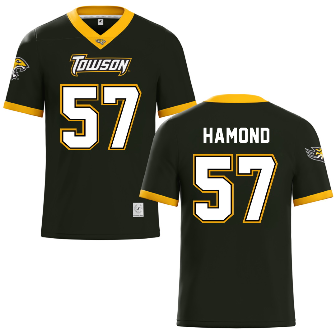 Towson University Black Football Jersey - #57 Alijah Hamond