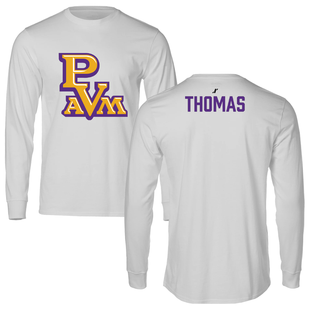 Prairie View A&M University TF and XC Light Gray Performance Long Sleeve - Justyce Thomas