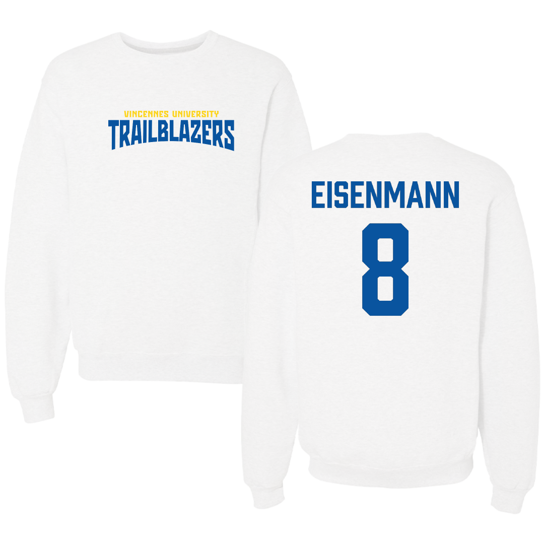 Vincennes University Volleyball (W) White Classic Crewneck - #8 Adaline Eisenmann