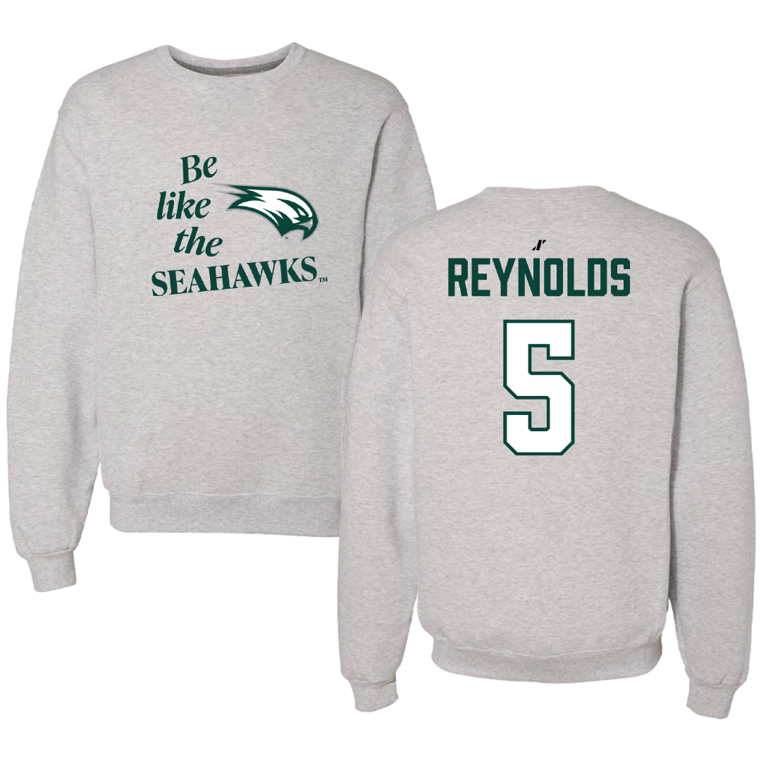 Wagner College Softball Light Gray Be Like Us Crewneck - #5 Taylor Reynolds