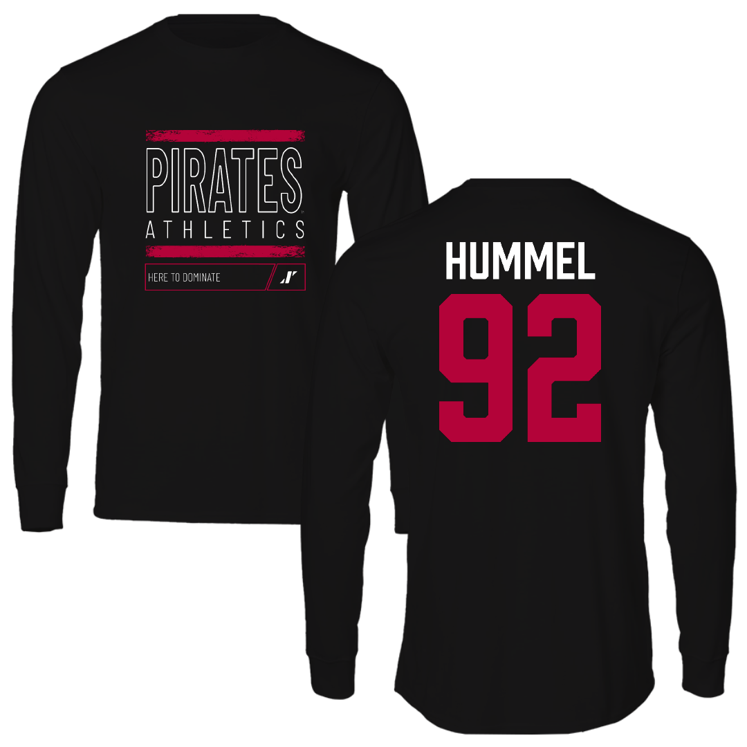 Whitworth University Football Black Dominate Long Sleeve - #92 Nathan Hummel