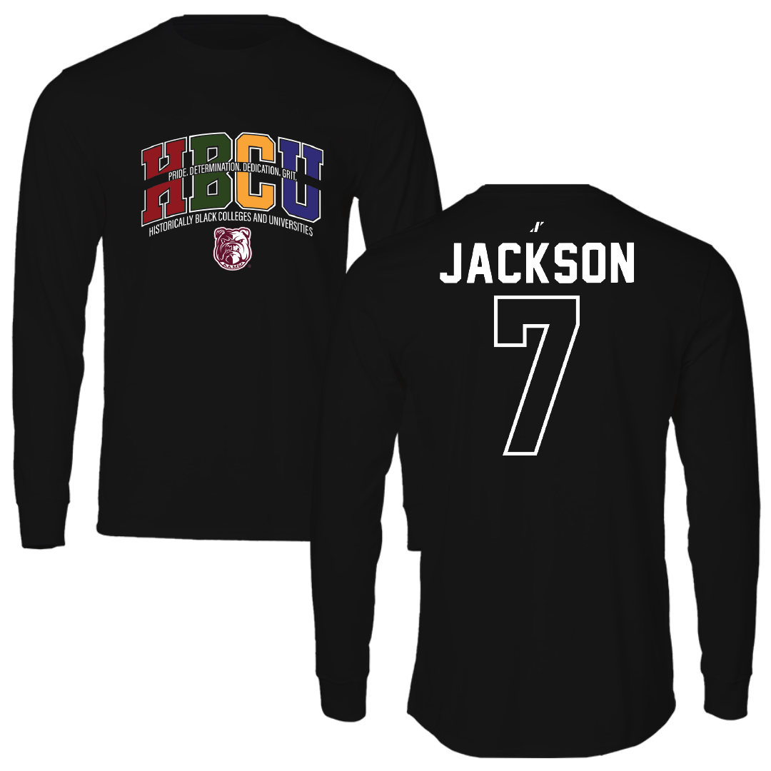 Alabama A&M University Baseball Black HBCU Performance Long Sleeve - #7 Miles Jackson
